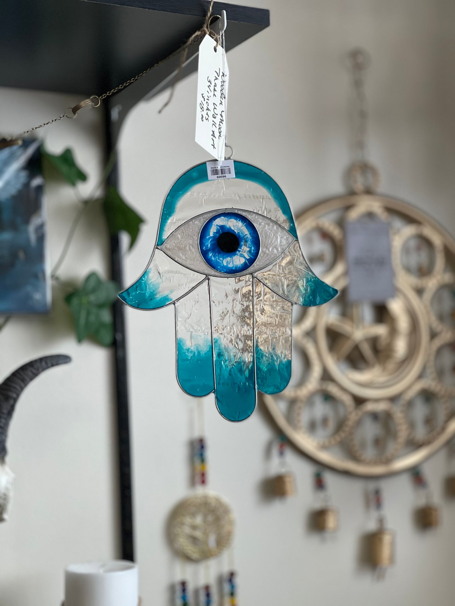 Hamsa with Evil Eye Stainglass Suncatcher - Tree Of Life Shoppe