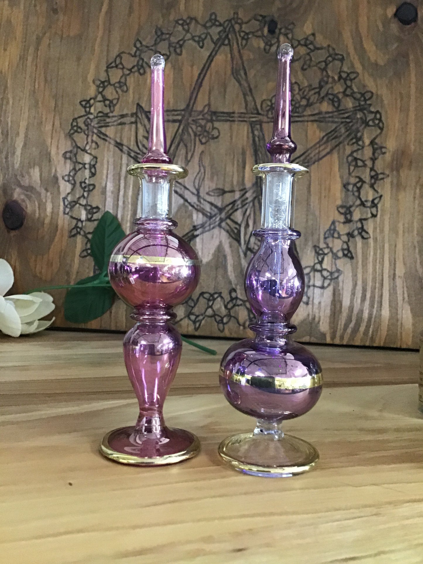 Hand Blown Glass Perfume Bottle 5” / Tear Drop Bottles - Tree Of Life Shoppe