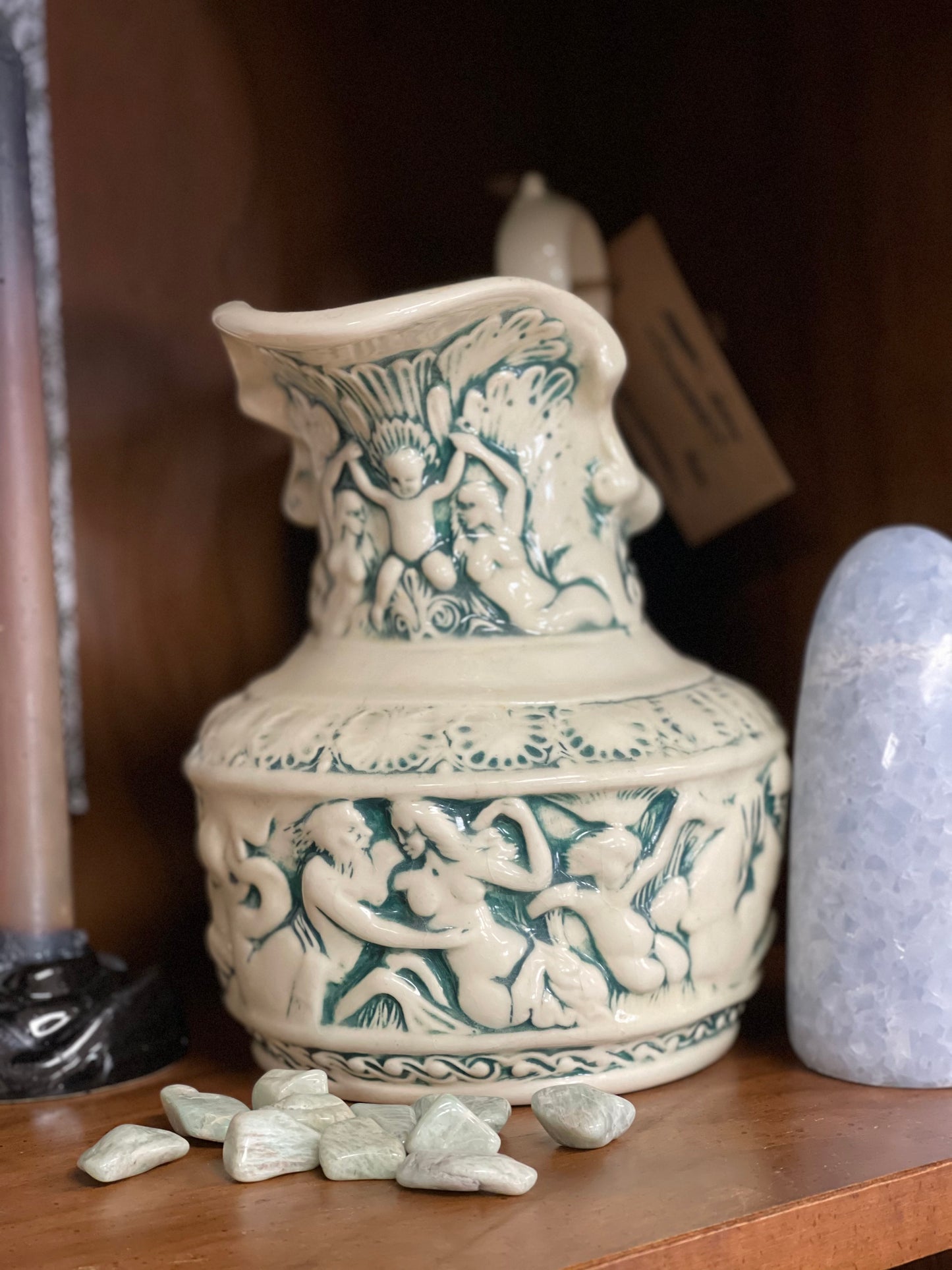 Vintage Pitcher POSEIDON God of Sea Mermaids and Babies (Used)