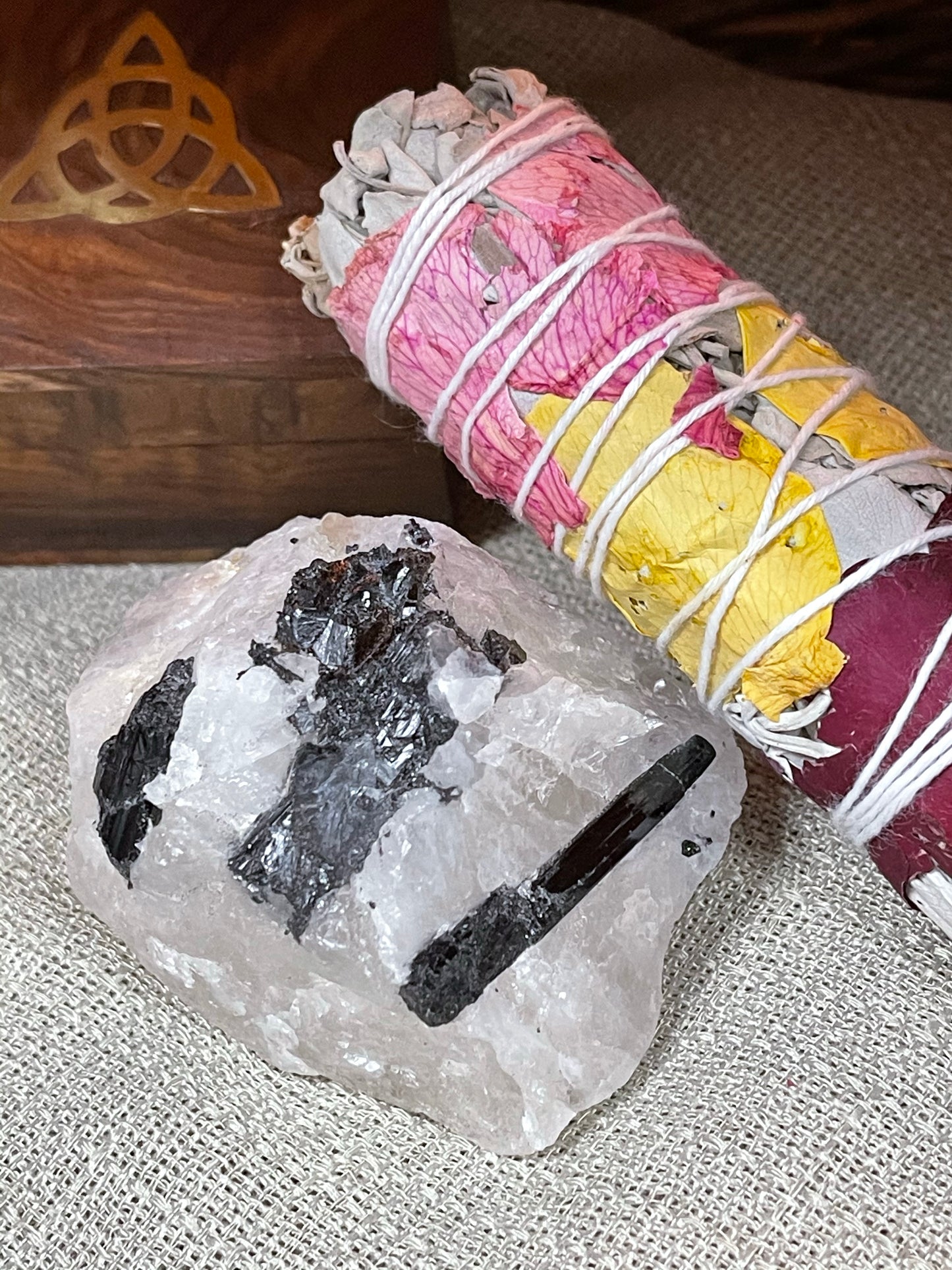 Black Tourmaline with Quartz Matrix Specimens - Tree Of Life Shoppe