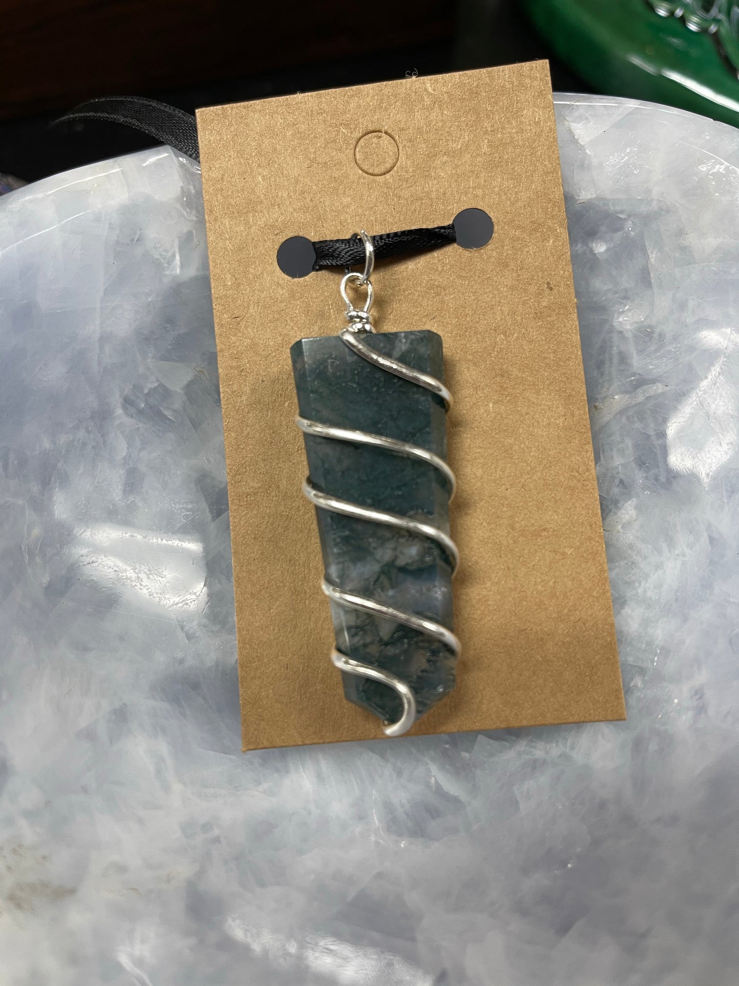 Flat Wire wrapped Gemstone pendant - Tree Of Life Shoppe