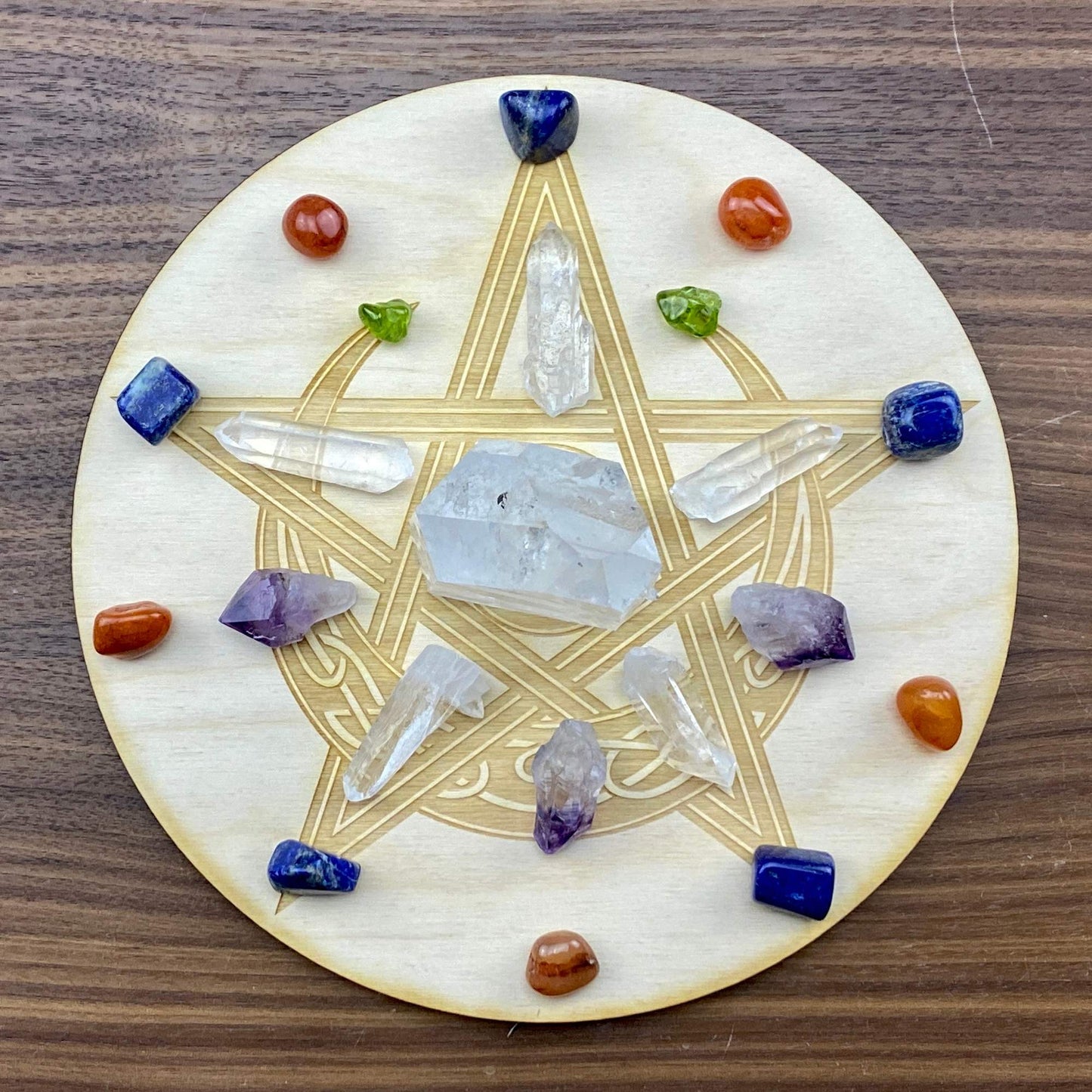 Celtic Pentagram Moon Crystal Grid / Altar Tile - Tree Of Life Shoppe