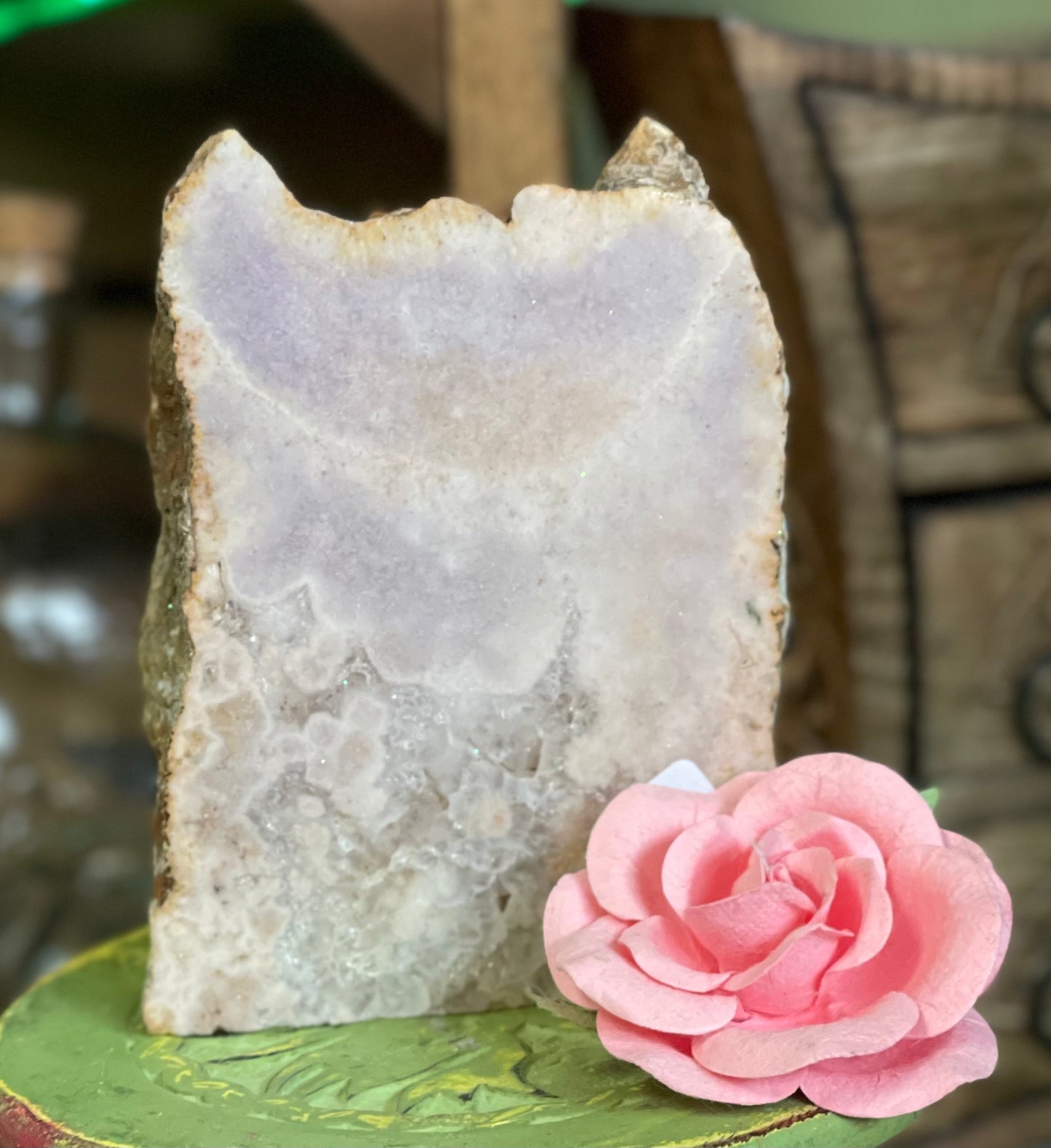 Pink Amethyst Specimen Slice “Cat Shape Naturally"