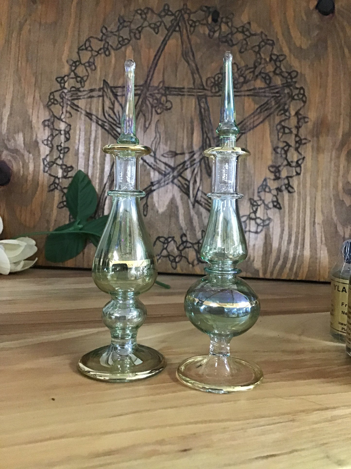 Hand Blown Glass Perfume Bottle 5” / Tear Drop Bottles - Tree Of Life Shoppe