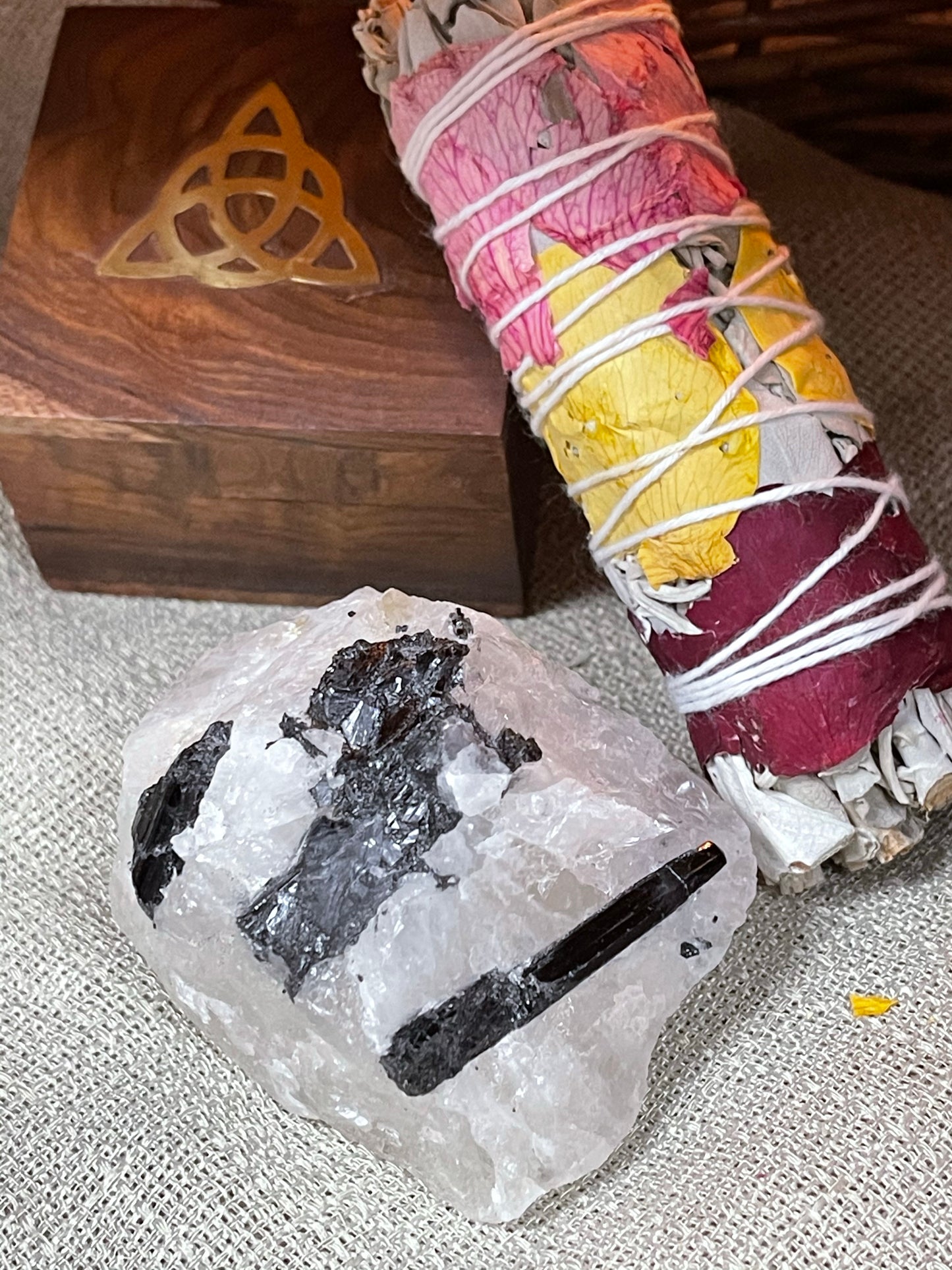 Black Tourmaline with Quartz Matrix Specimens - Tree Of Life Shoppe