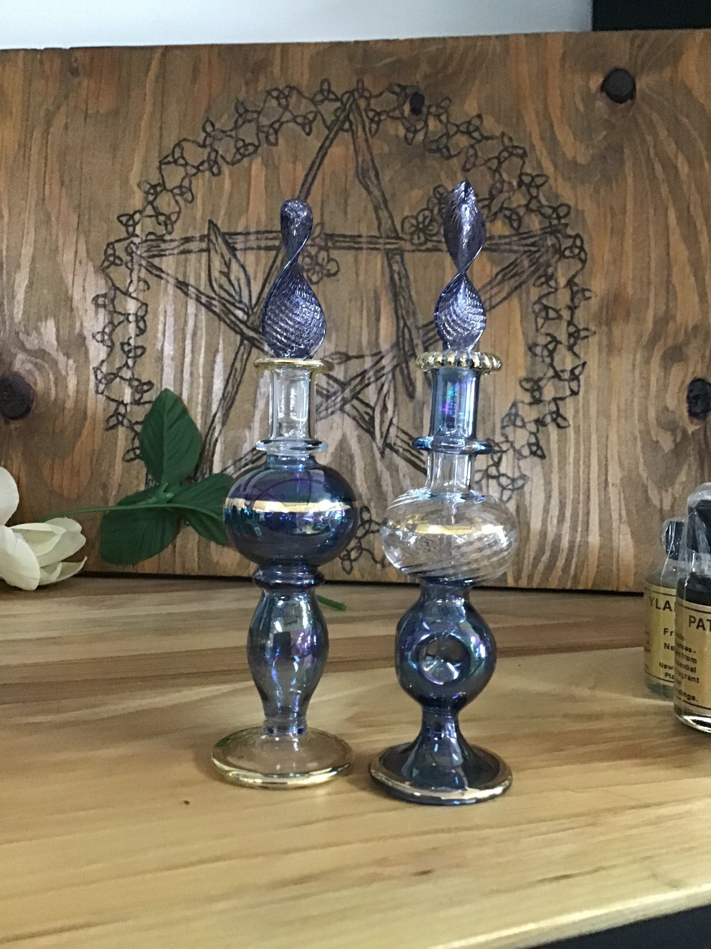 Hand Blown Glass Perfume Bottle 5” / Tear Drop Bottles - Tree Of Life Shoppe