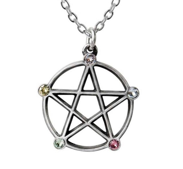 Wiccan Elemental Pentacle Pendent