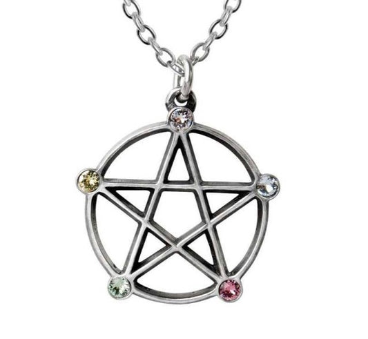 Wiccan Elemental Pentacle Pendent