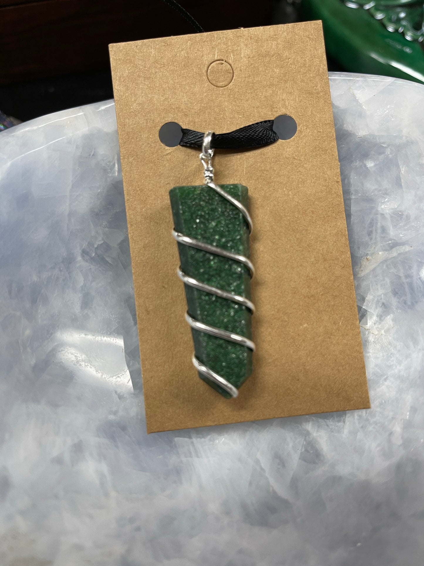 Flat Wire wrapped Gemstone pendant - Tree Of Life Shoppe