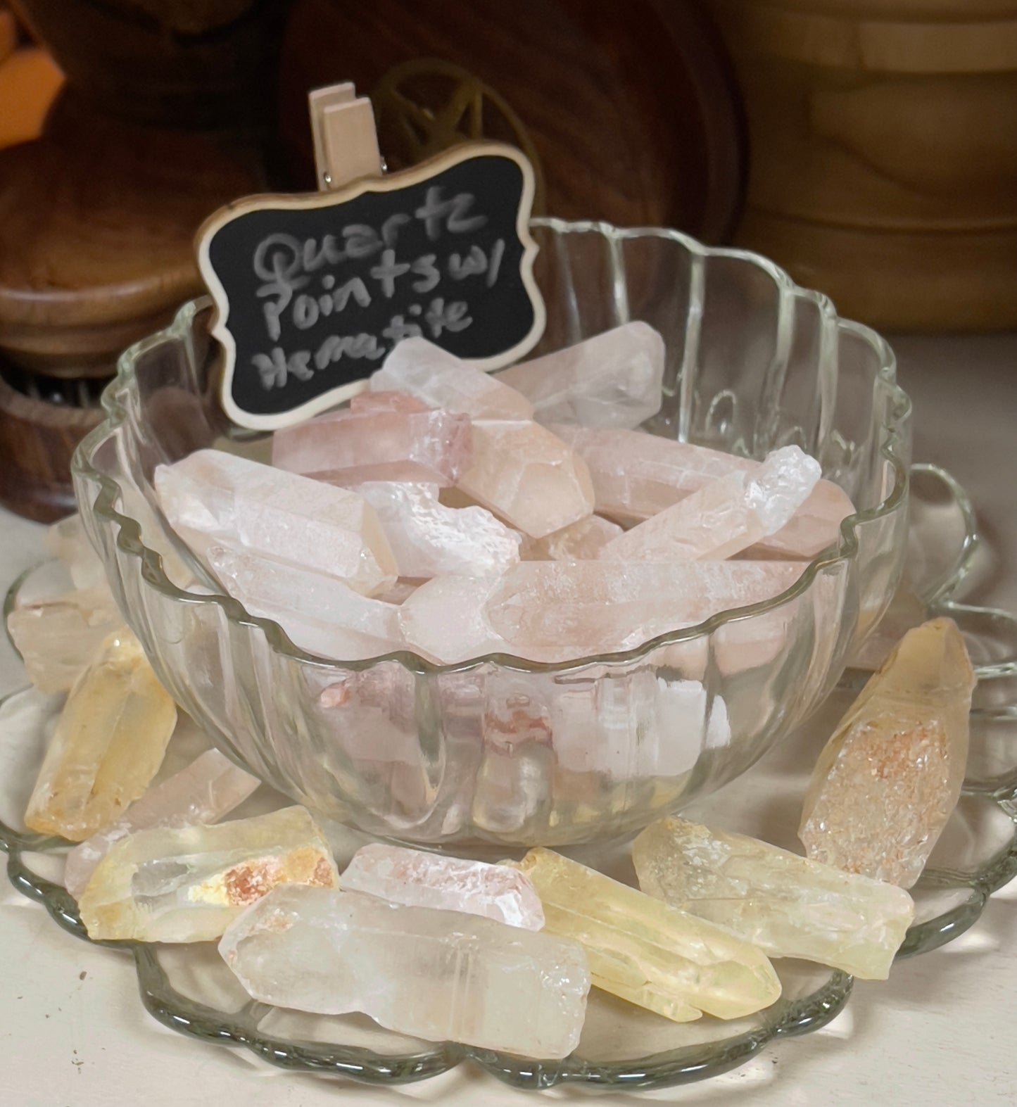 Quartz Points with Hematite (all sizes and thickness)