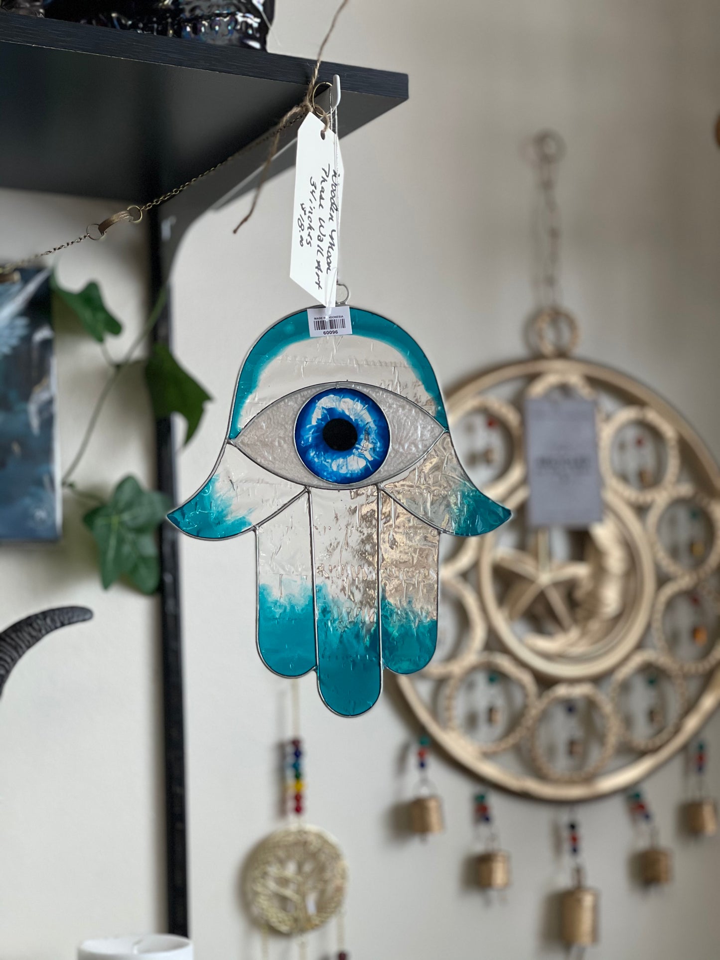 Hamsa with Evil Eye Stainglass Suncatcher - Tree Of Life Shoppe