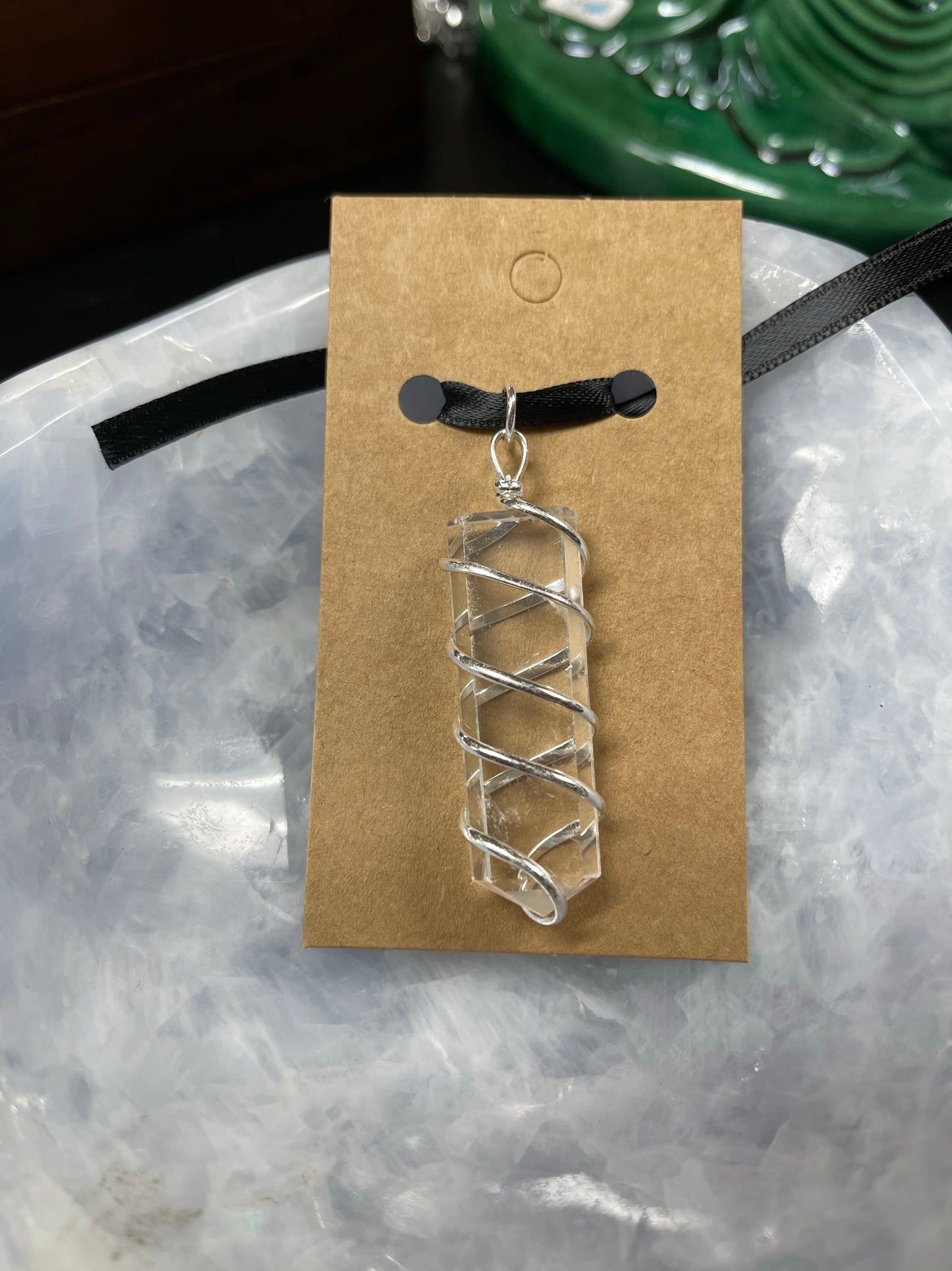 Flat Wire wrapped Gemstone pendant - Tree Of Life Shoppe