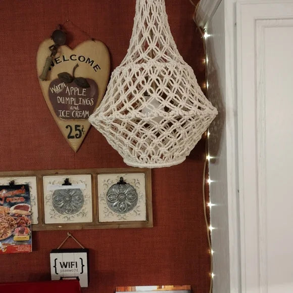 Large Macorame Pendant White - Opalhouse designed with Jungalow