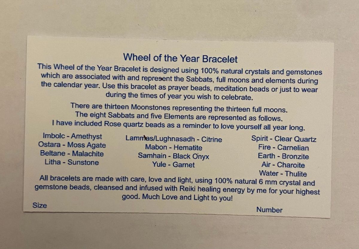 Gemstone Wheel of the Year Bracelet