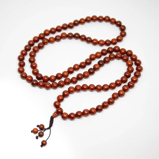 Dragon Blood Wood Zen 108 Bead Mala Prayer Beads - 8mm