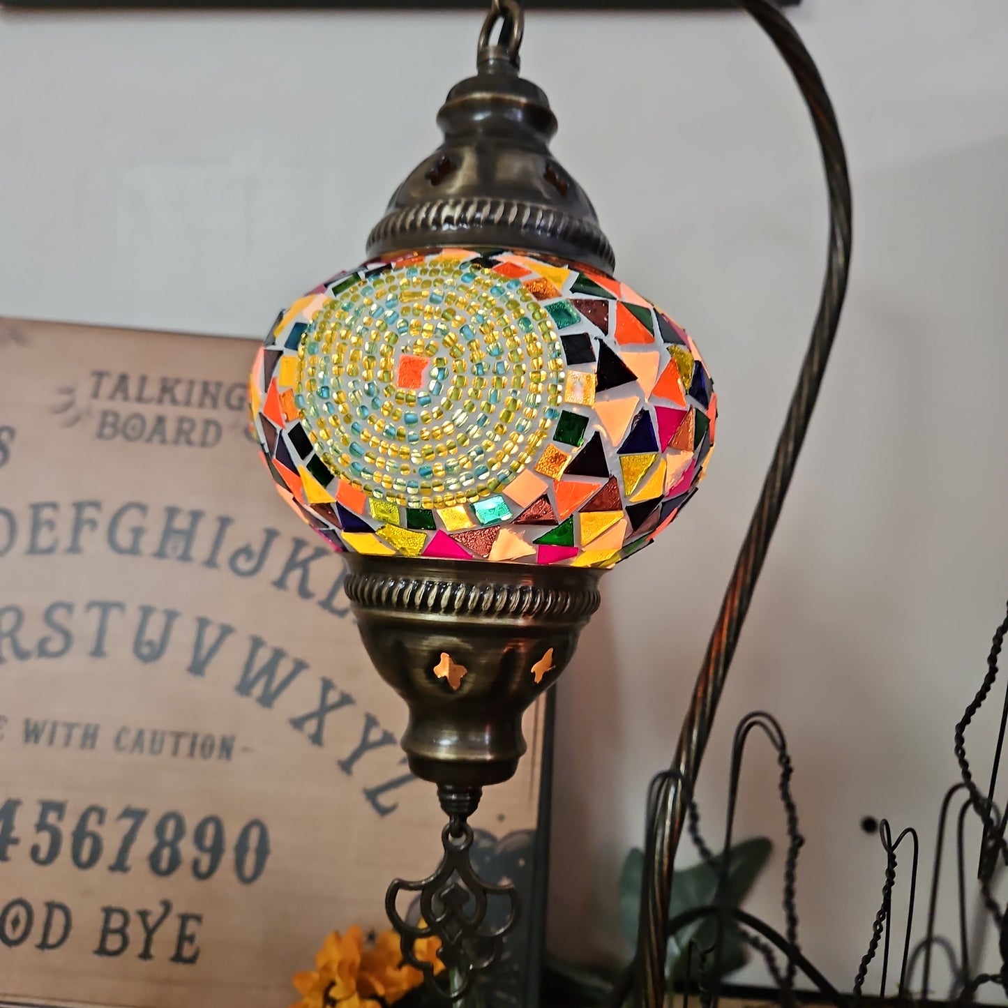 Mosaic Hanging Lamp  20"  ( Turkish lamps ) Multi Color Circle