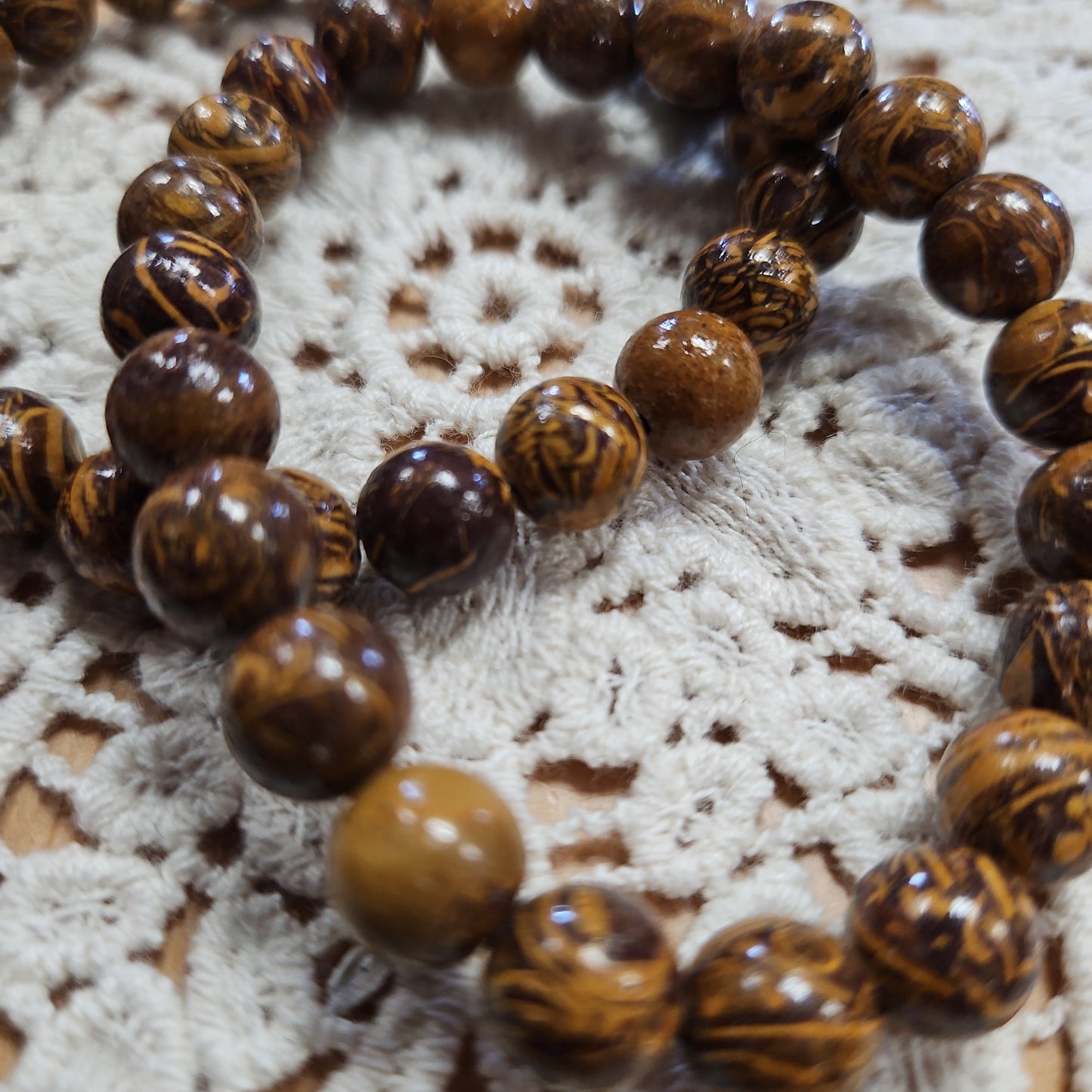 Calligraphy Jasper - Bead Bracelet 8 mm