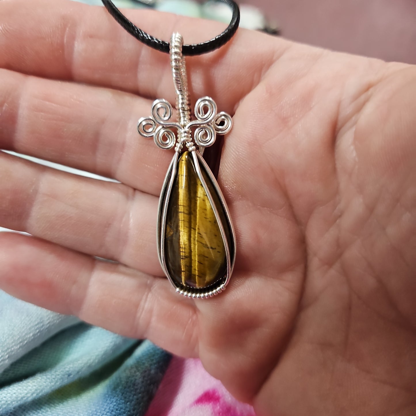 Wire Wrapped Tiger Eye Necklace