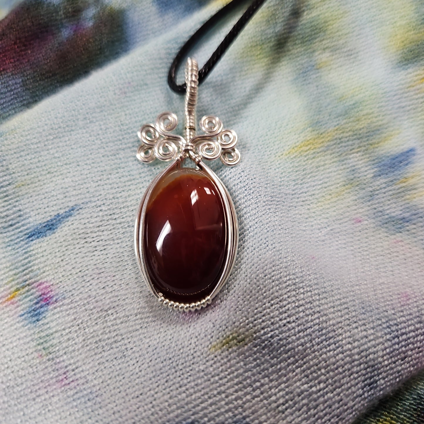 Wire Wrapped Carnelian Necklace