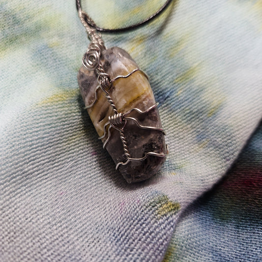 Wire Wrapped Bumble Bee Jasper Necklace