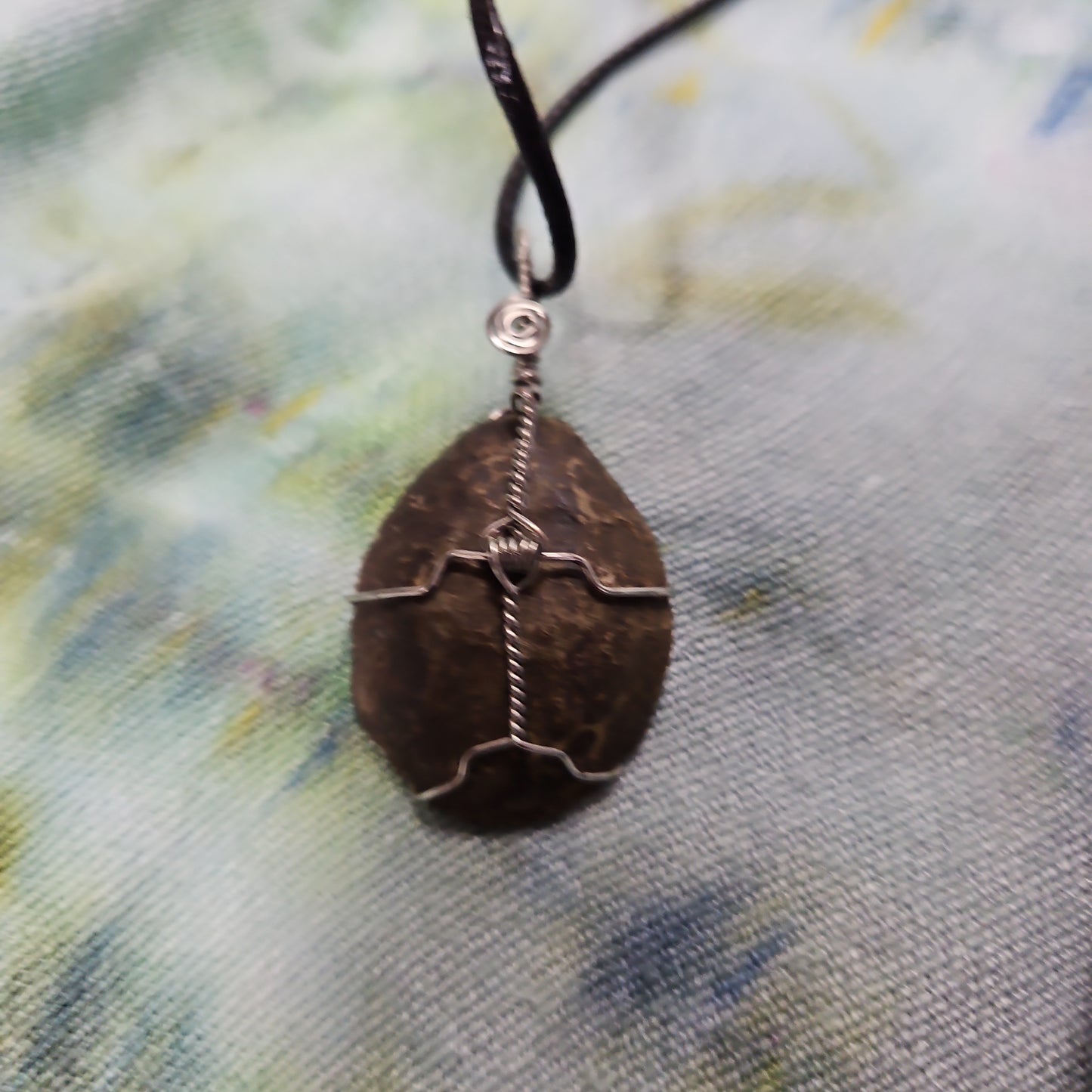 Wire Wrapped Septarian Nodule Necklace