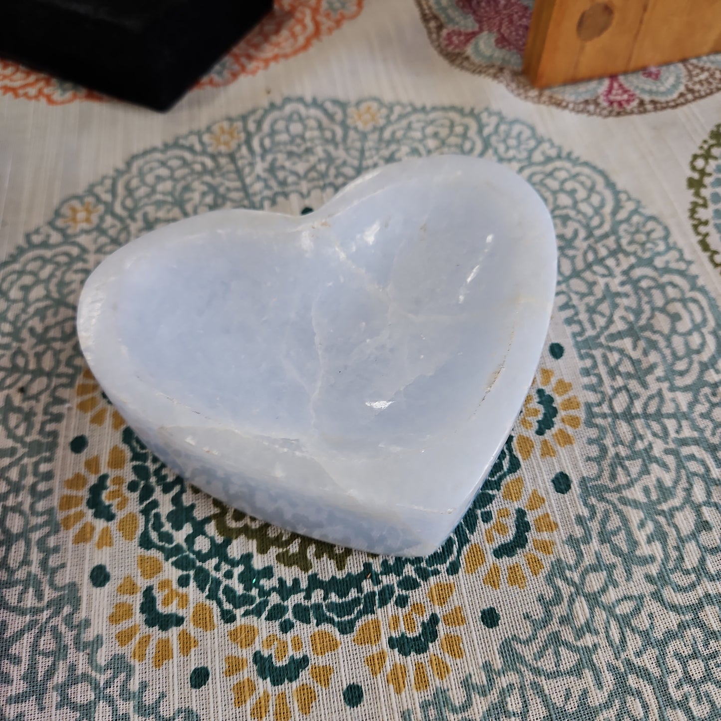 Calcite, Blue - Heart Shaped Bowl
