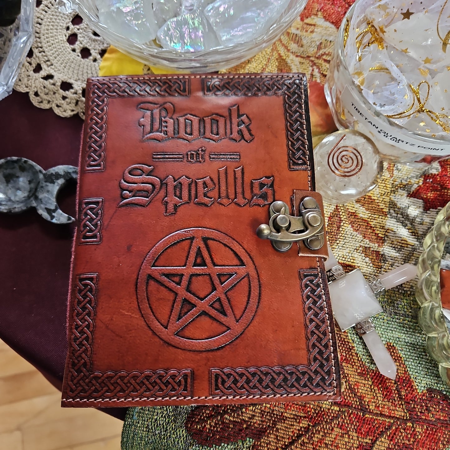 Book of Spells Leather Journal with Latch 5 x 7 "