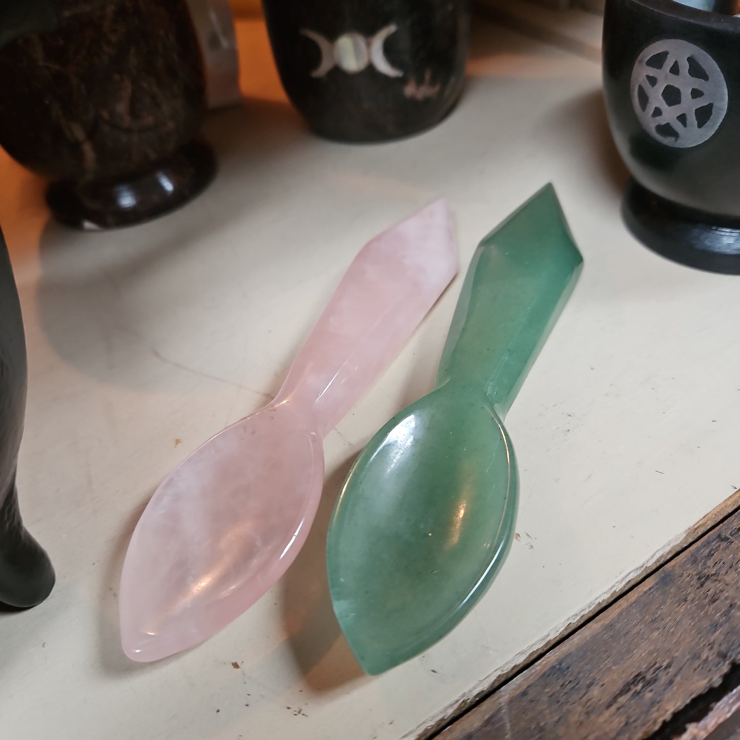Carved Gemstone Spoons