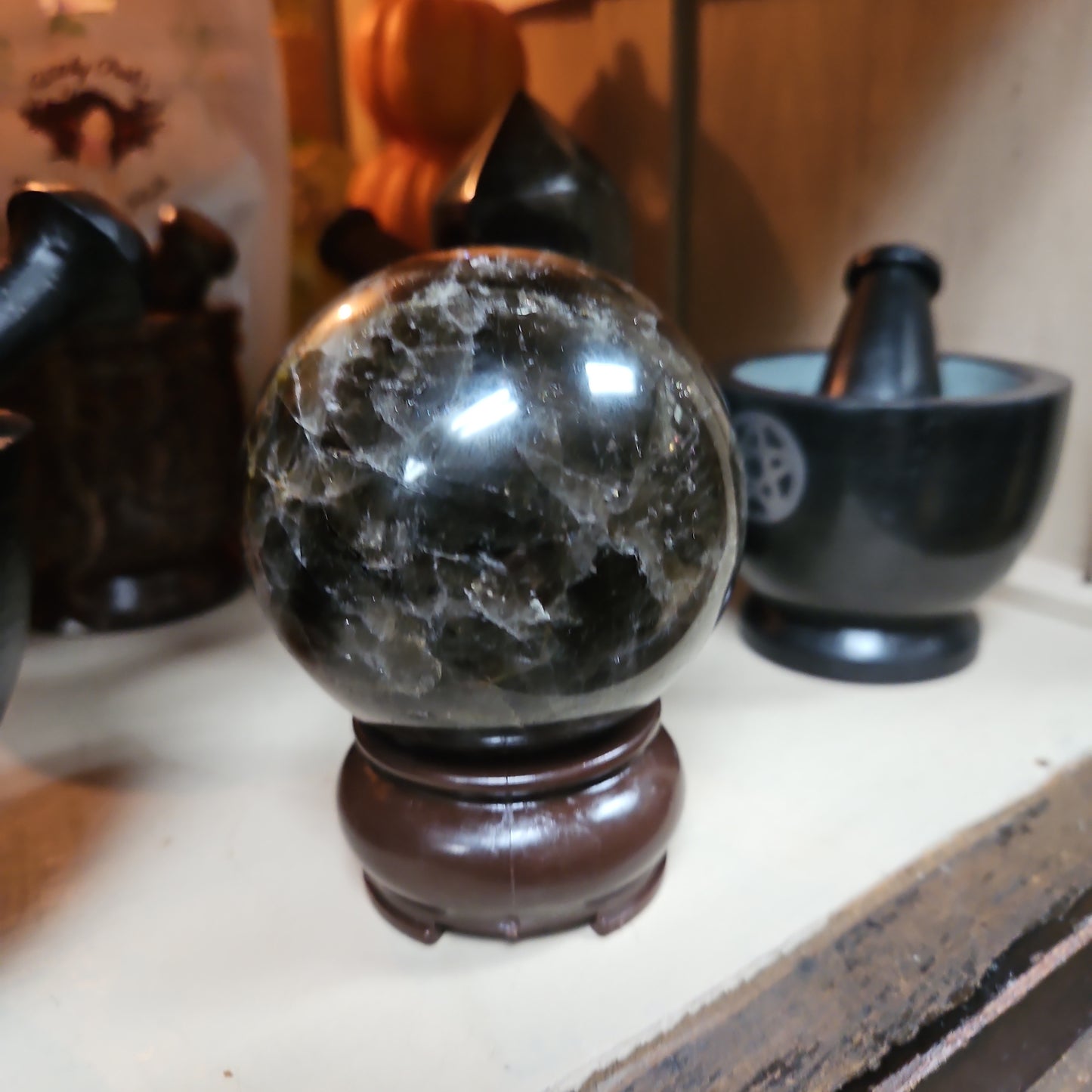 Smokey Quartz Sphere 4 1/2”