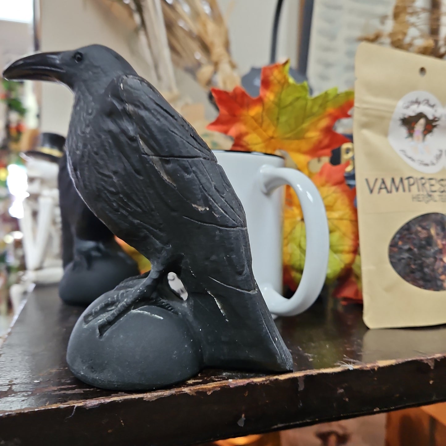 Obsidian Carved Raven / Crow Spirit Animal