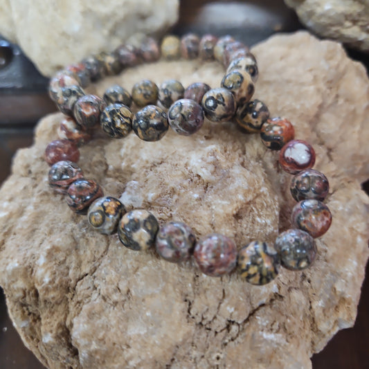 Leopard Skin Jasper - Bead Bracelet - 8mm