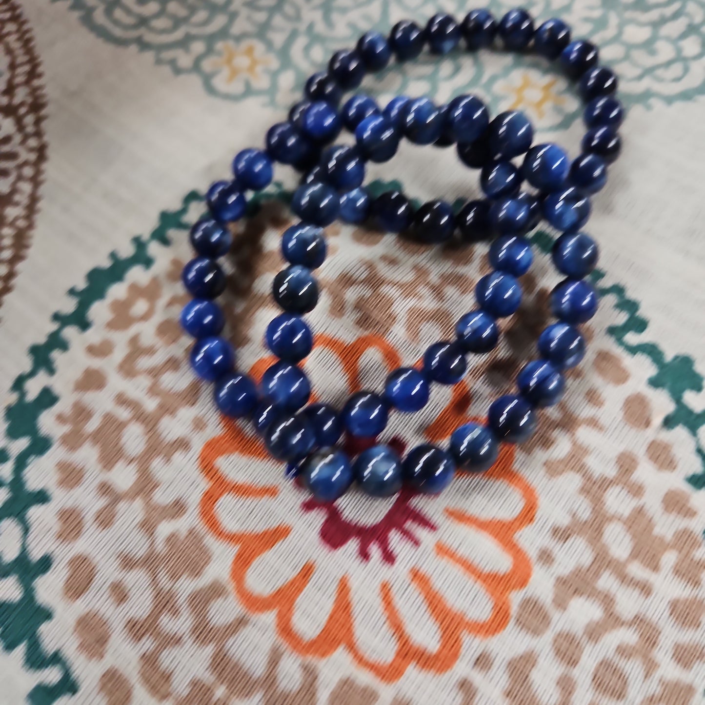 Bracelet - Kyanite , Blue Bead 8 mm