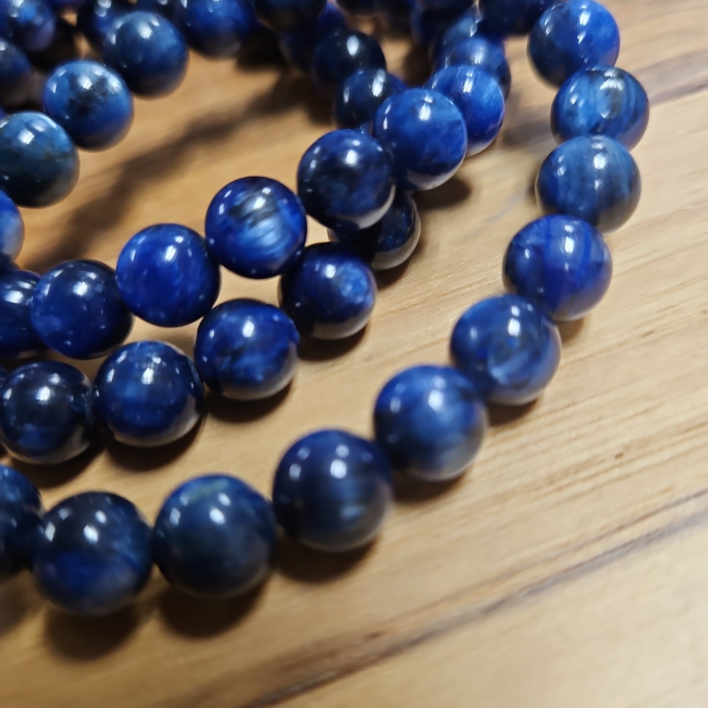 Bracelet - Kyanite , Blue Bead 8 mm