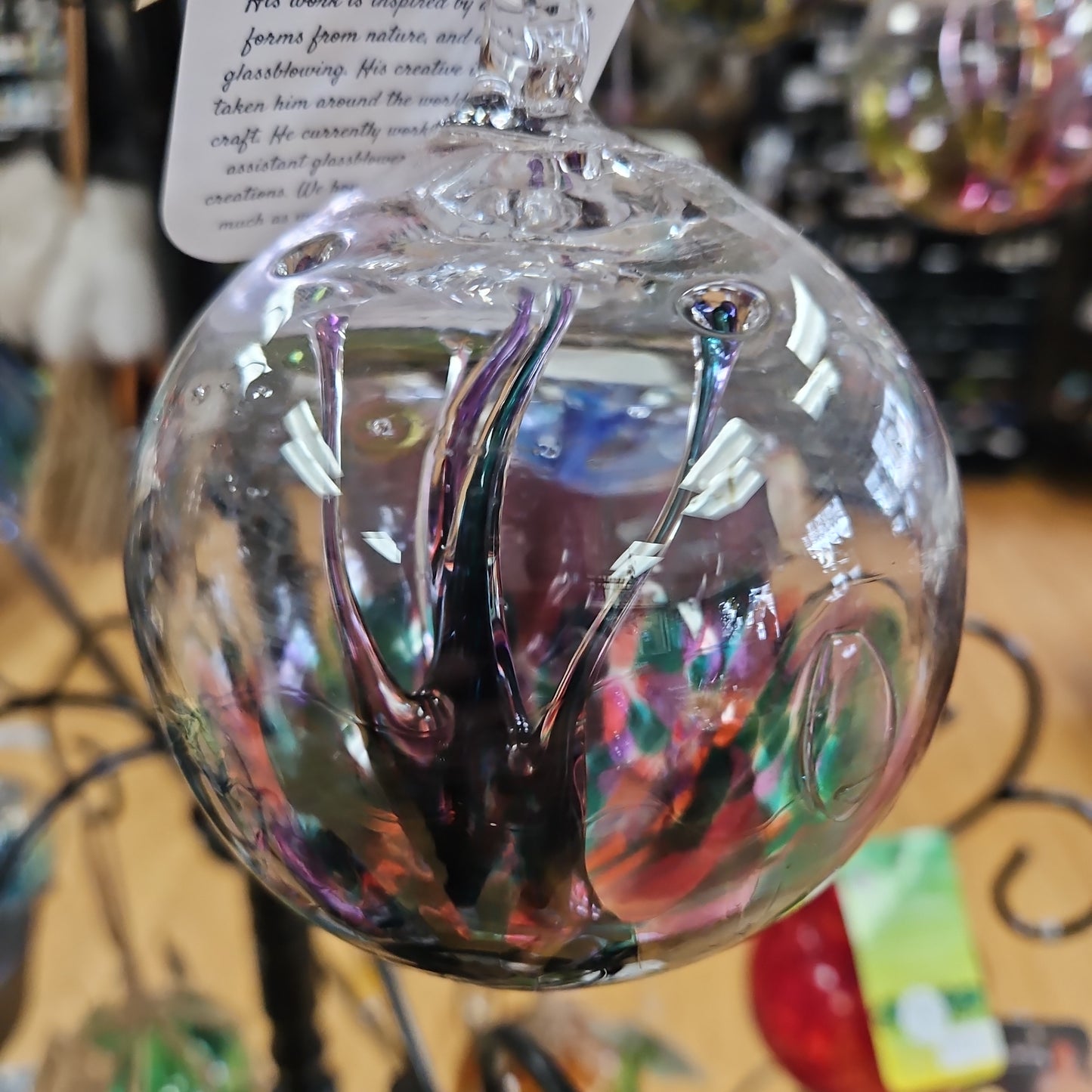 Blown Glass Wish Ball by Luke Adams 4" - Suncatcher / Witchball