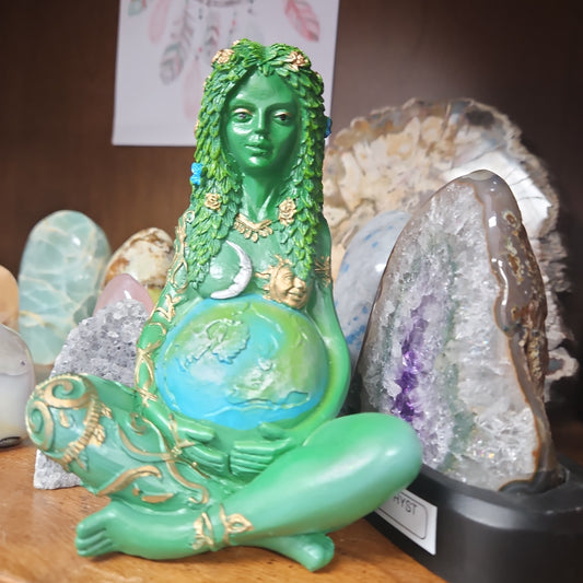 Gia Mother Earth Statue with World