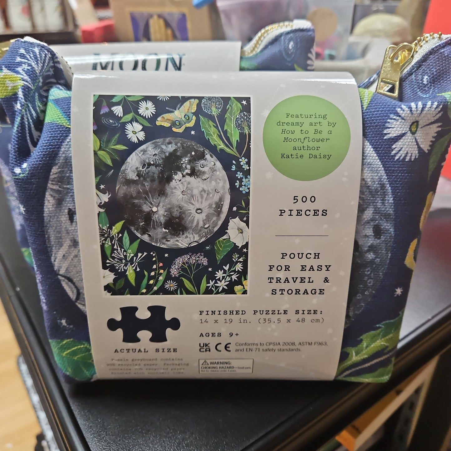 Moon Flower Portable Puzzle with Canvas Bag