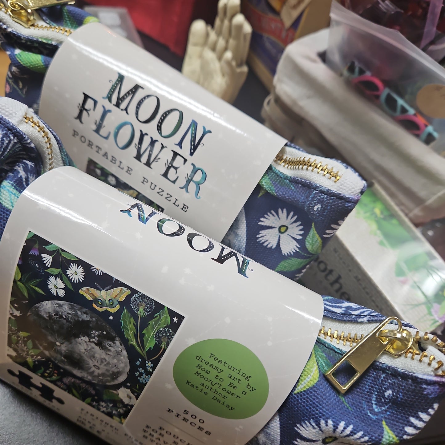Moon Flower Portable Puzzle with Canvas Bag