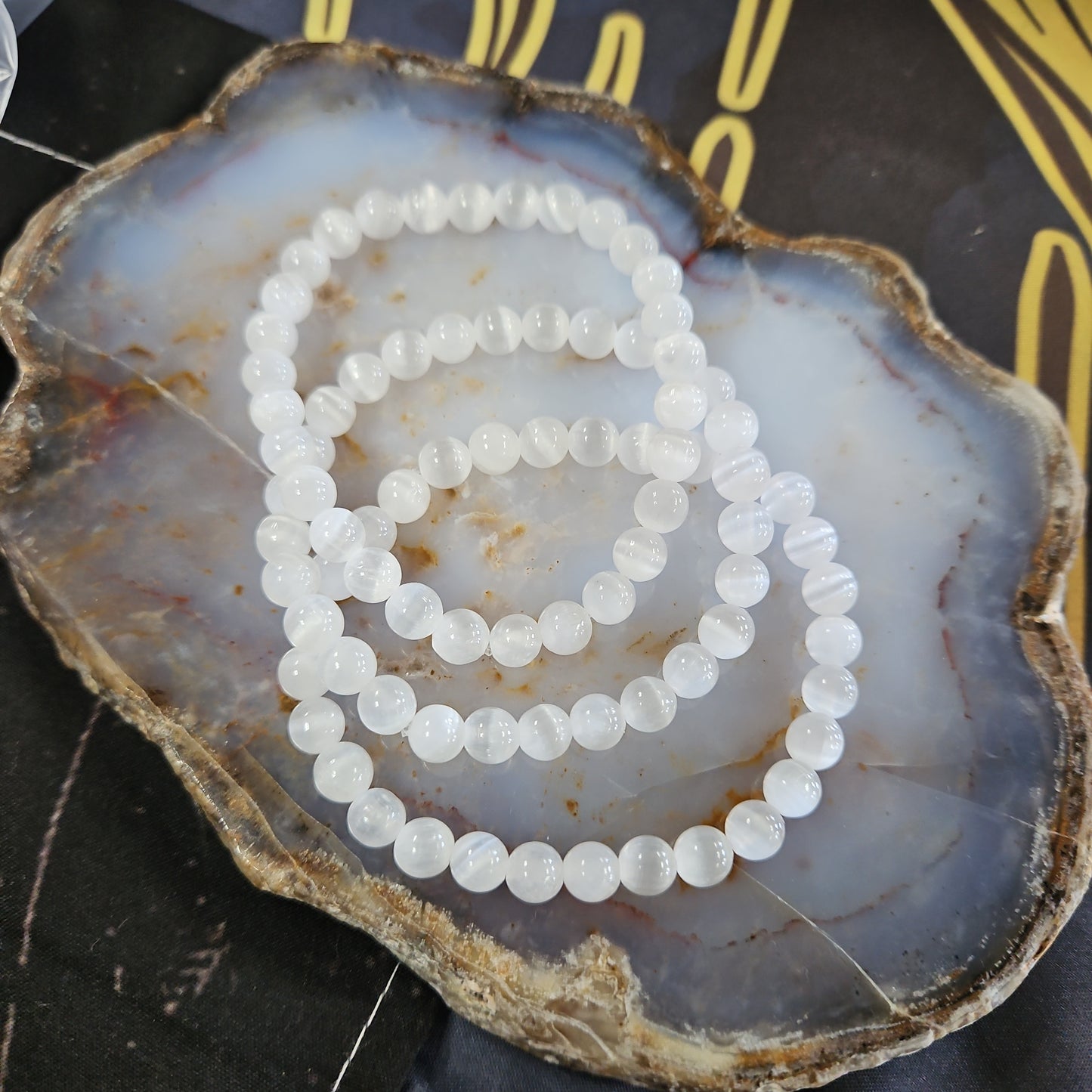 Selenite - Bead Bracelet 6mm