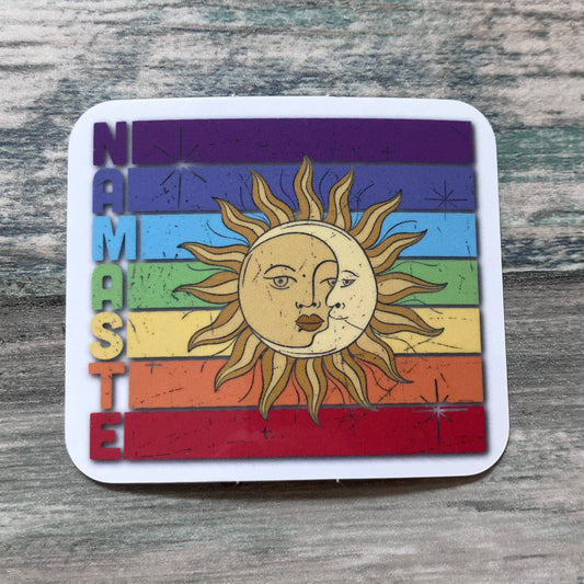 Namaste Sun and Moon Sticker