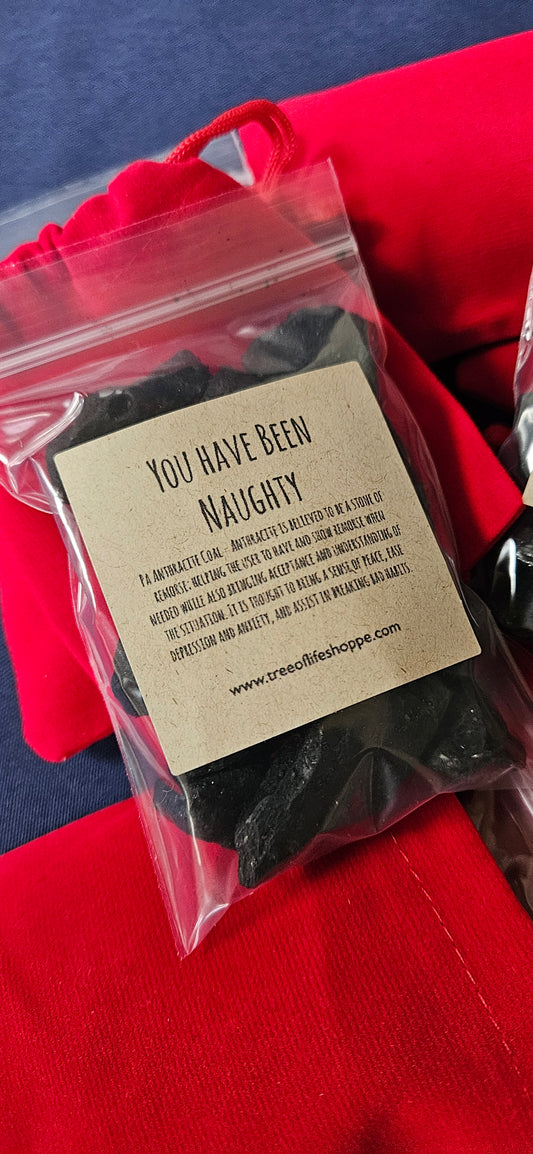 Naughty Christmas Coal Red Velvet Pouch