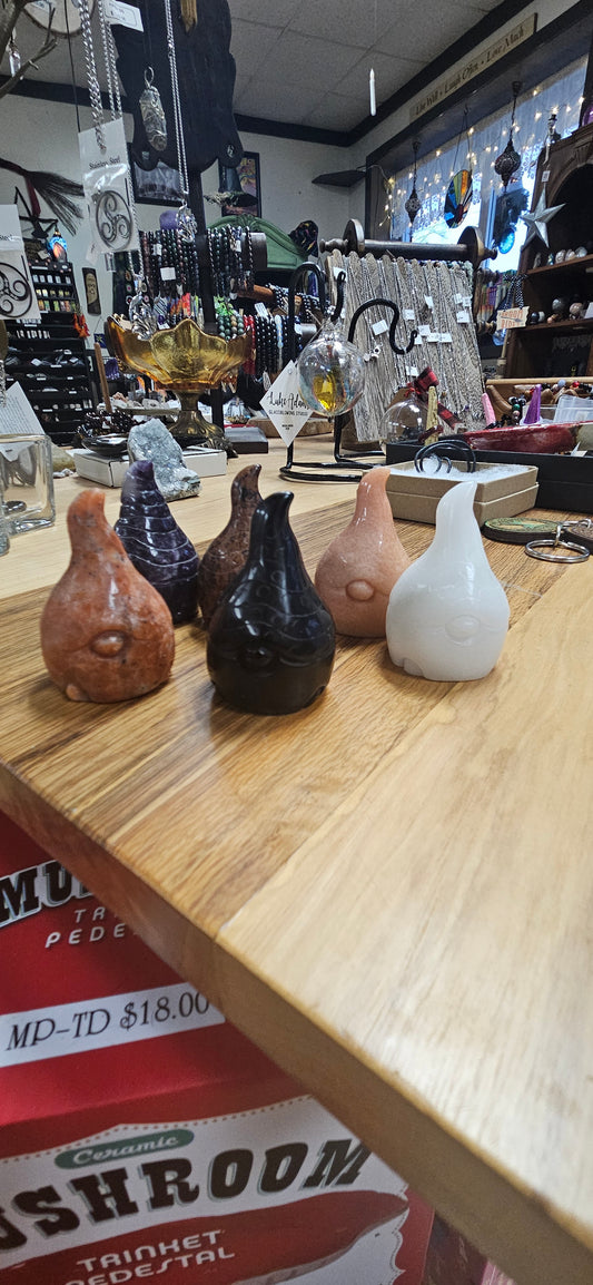 Crystal Carved Gnomes - Chubby