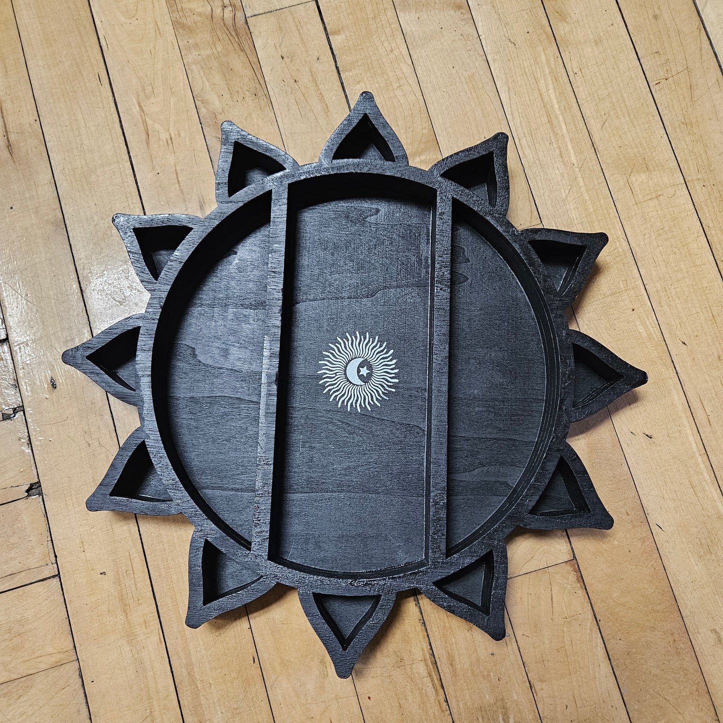 Wooden Wall Celtic Sun Display, 14" Black