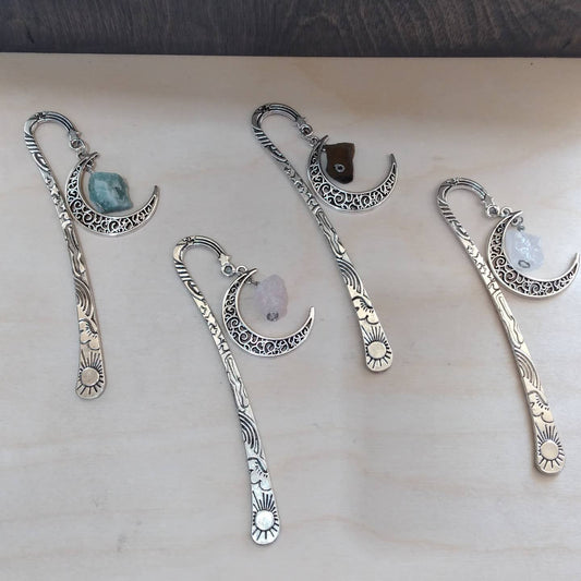 Handmade Gemstone Moon Bookmark