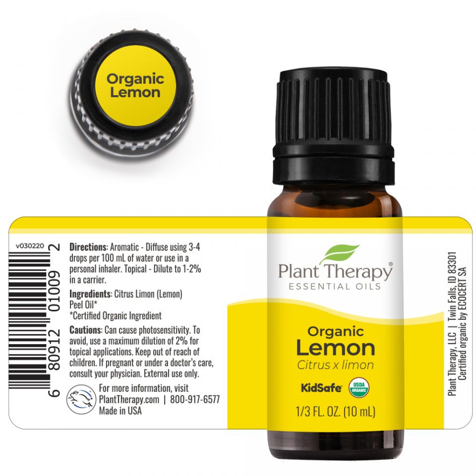 Organic Lemon Essential Oil 10 Ml ( Kidsafe )