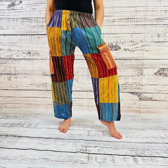 Unisex Patchwork Palazzo
Pants with Pockets