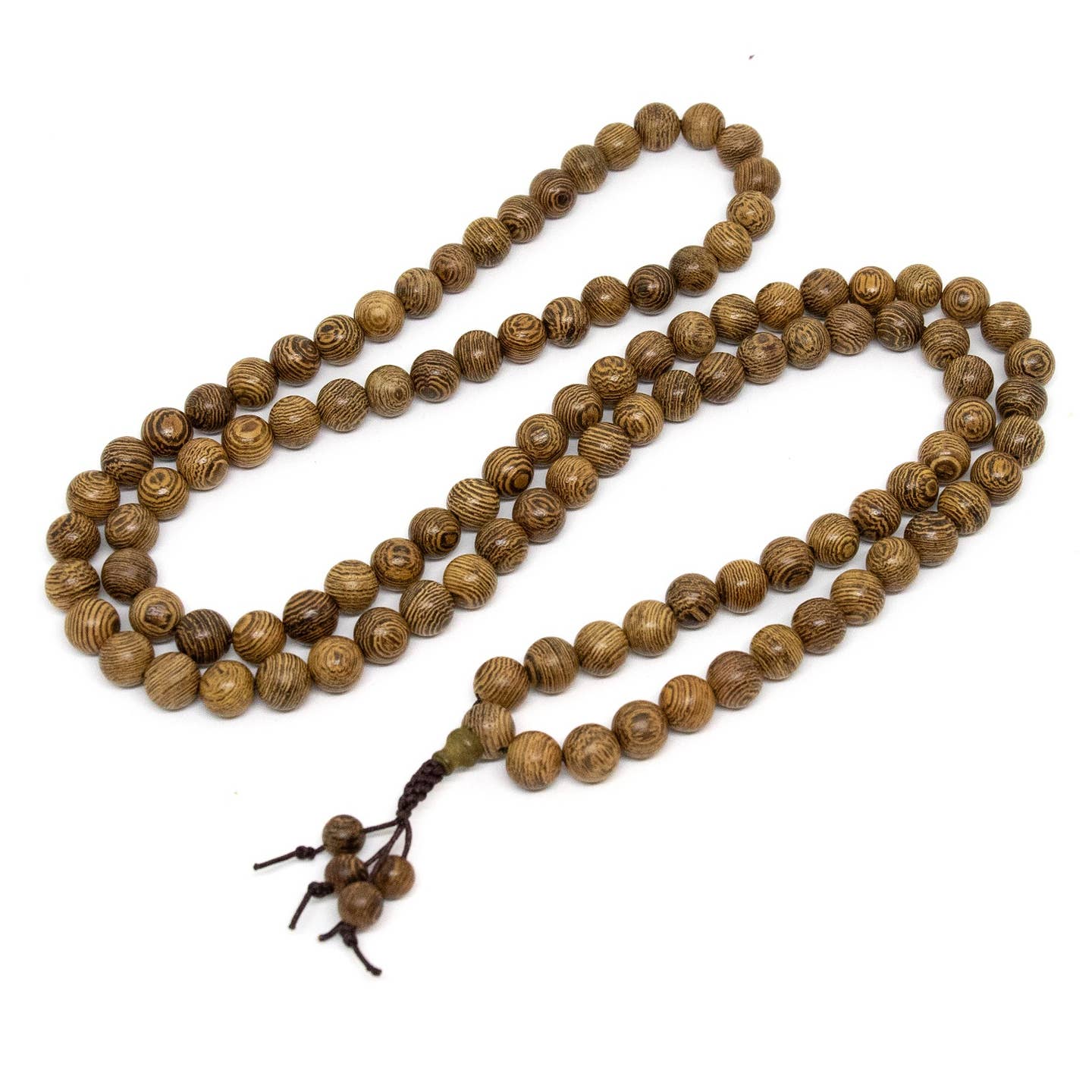 Phoenix Tail Wood Zen Stretchy 108 Bead Mala - Prayer Beads - 8mm