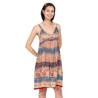 Boho Crinkle Rayon Sheer Dress