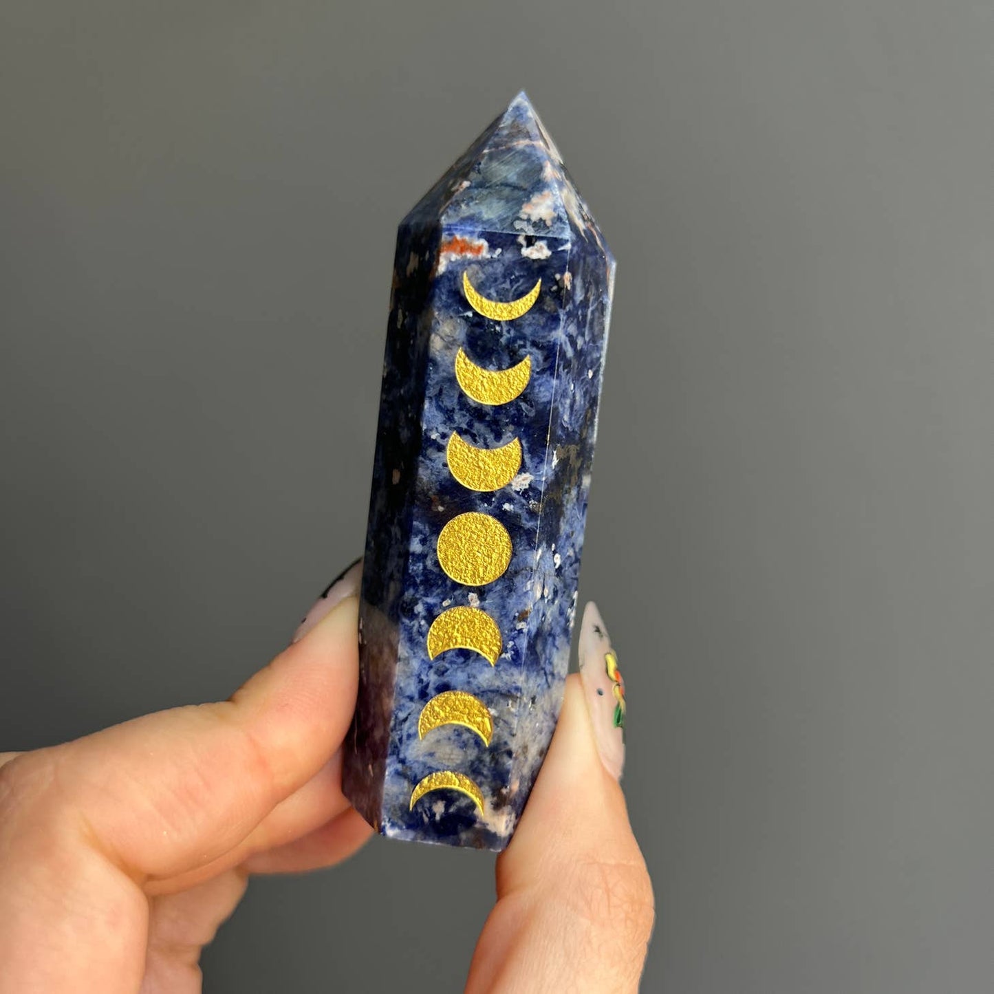 Sodalite Etched Moon Phase Tower