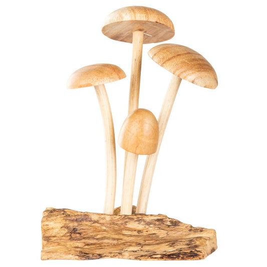 Wooden Four Mushrooms 5 "