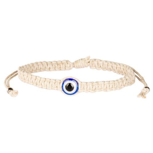 Hemp Evil Eye Bracelet - Natural